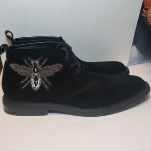 INC International Concepts Black Men's Darius Patch Chukkas Suede Shoes